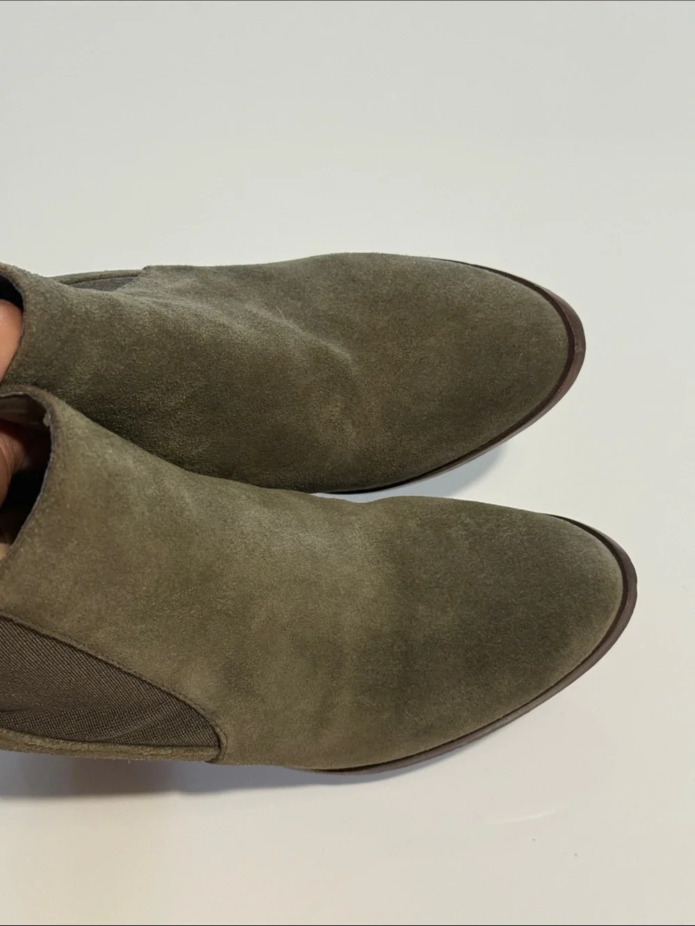 Michael Kors Womens 6 Chelsea Ankle Boot Green Suede Heeled Pull On Bootie